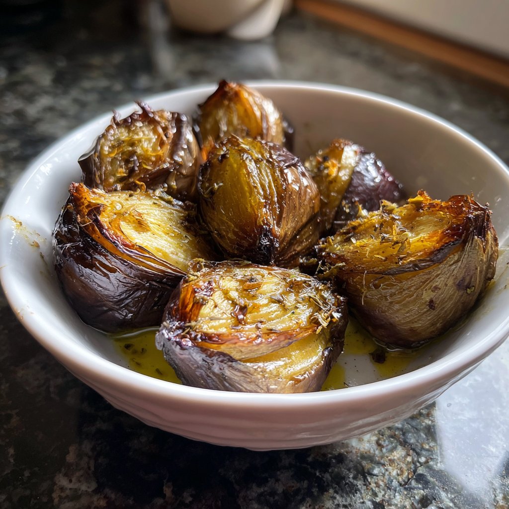 Gebackene Auberginen mit Knoblauchöl