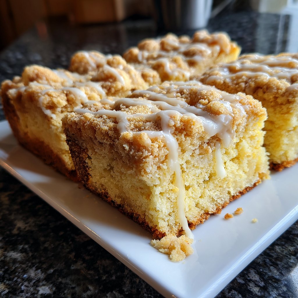 Blechkuchen mit Zitronenstreuseln