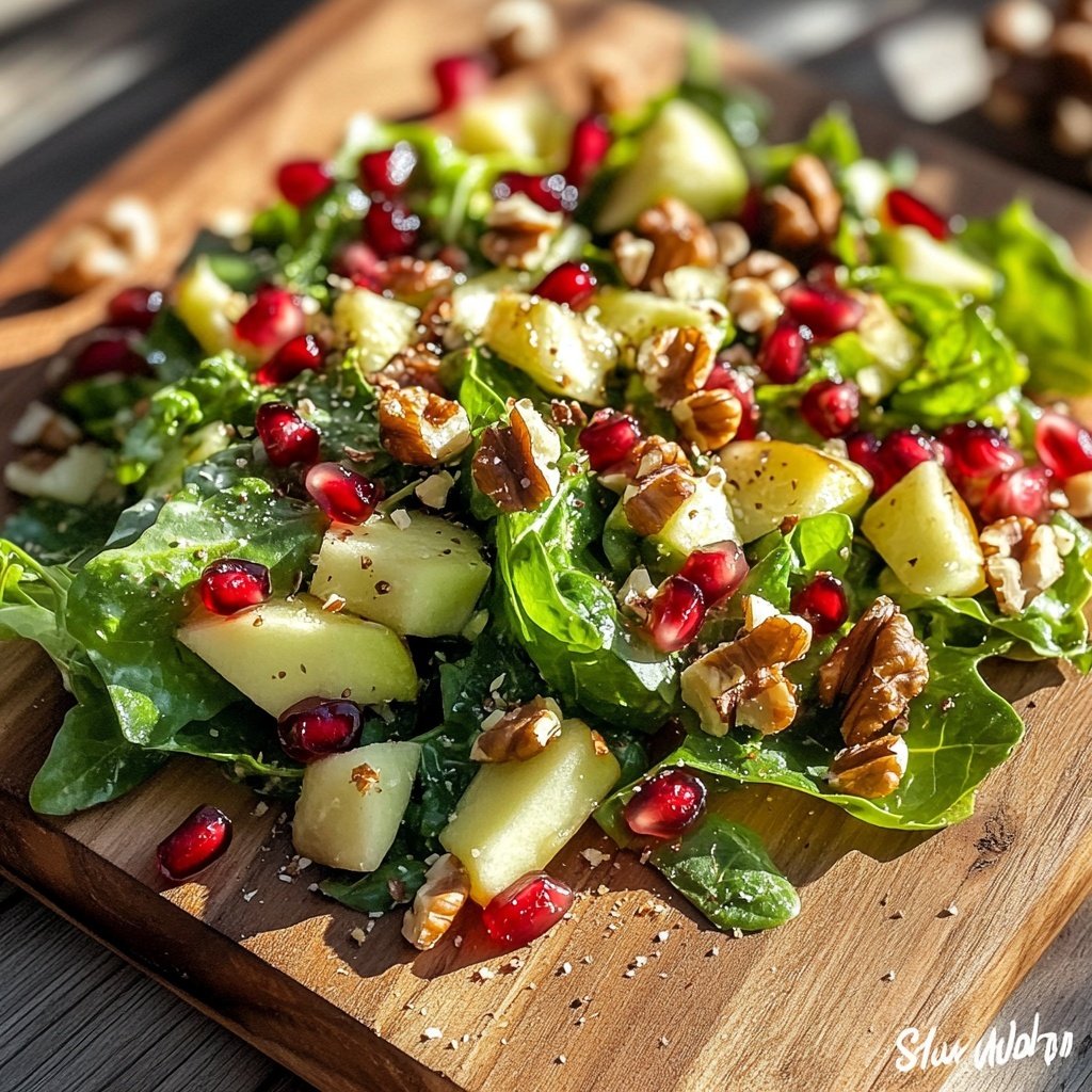 Grünkohlsalat mit Granatapfel und Walnüssen