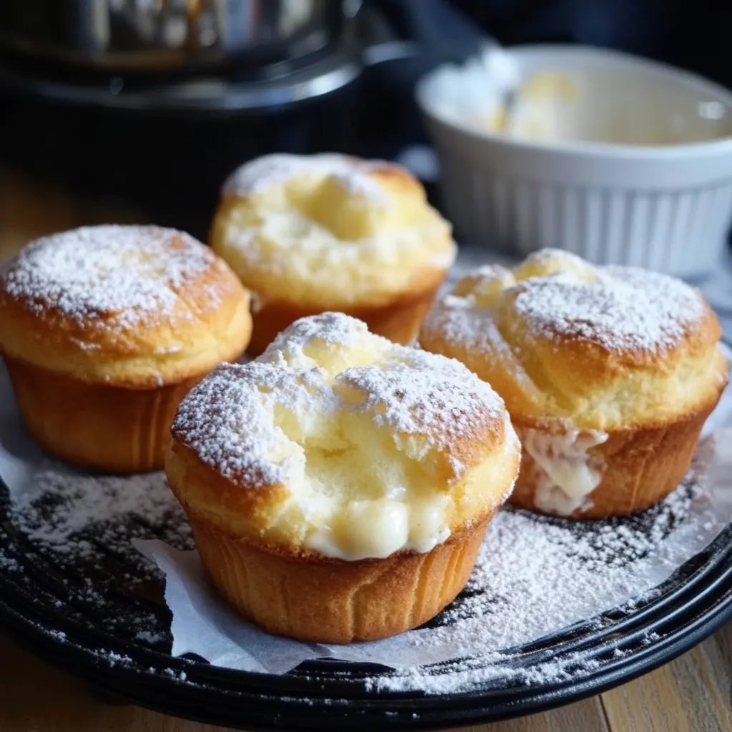 Quark-Muffins mit Vanillepudding
