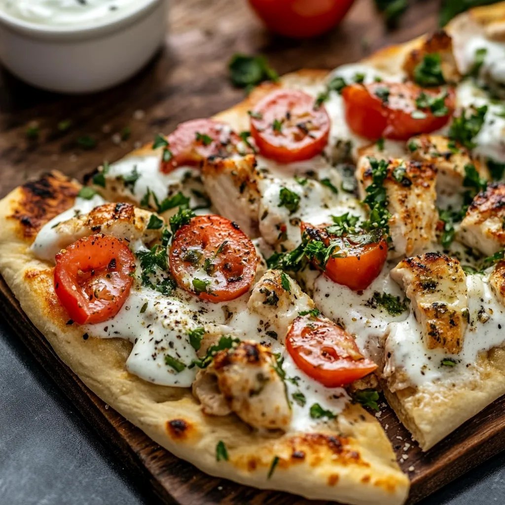 Griechisches Hähnchen Fladenbrot
