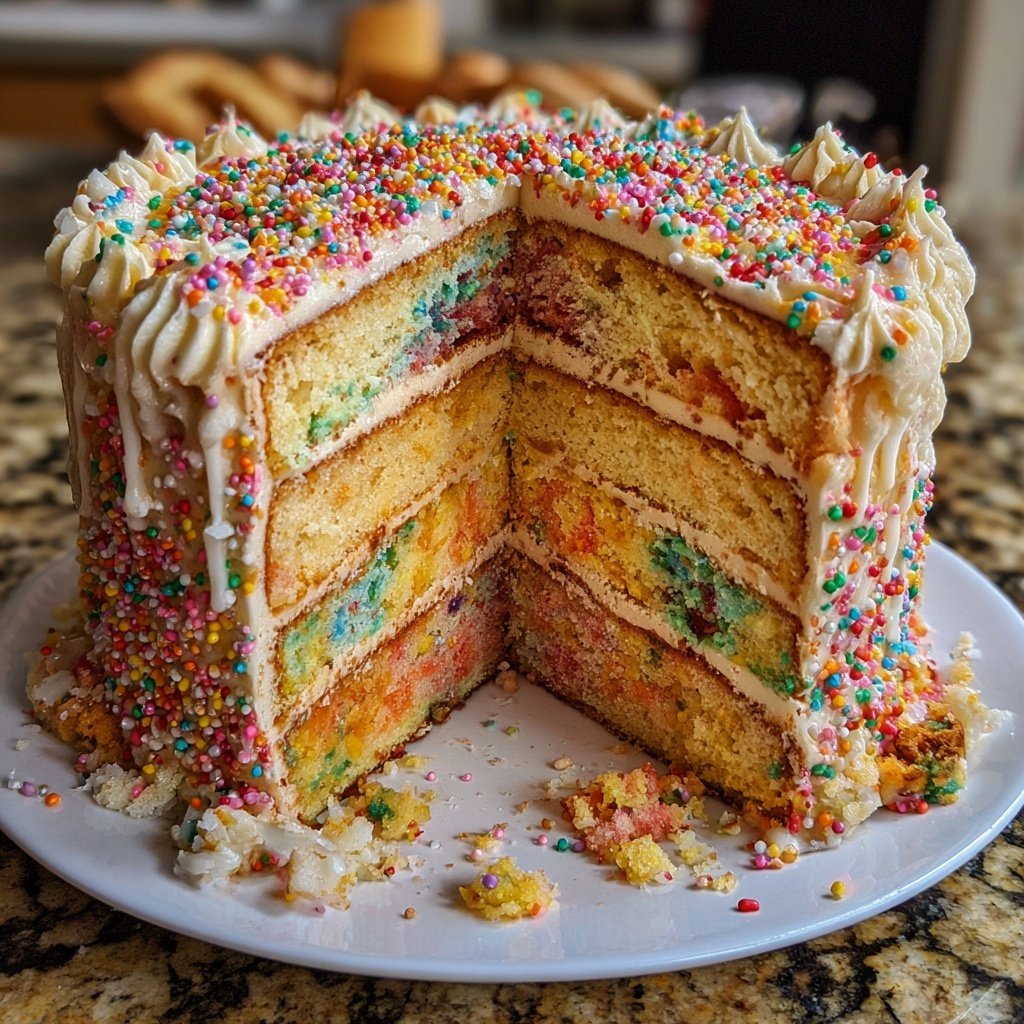 Geburtstagskuchen bunt mit Streuseln