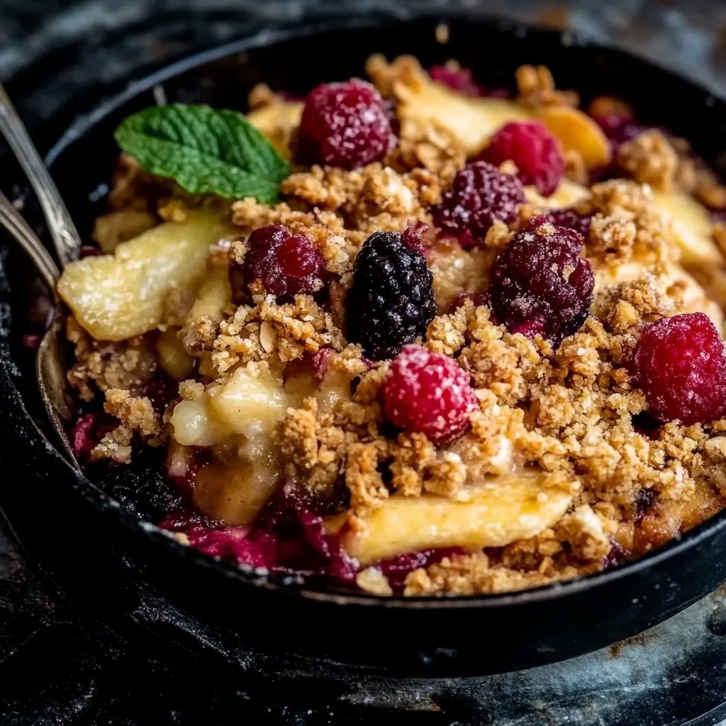 Apfel- und Brombeer-Crumble