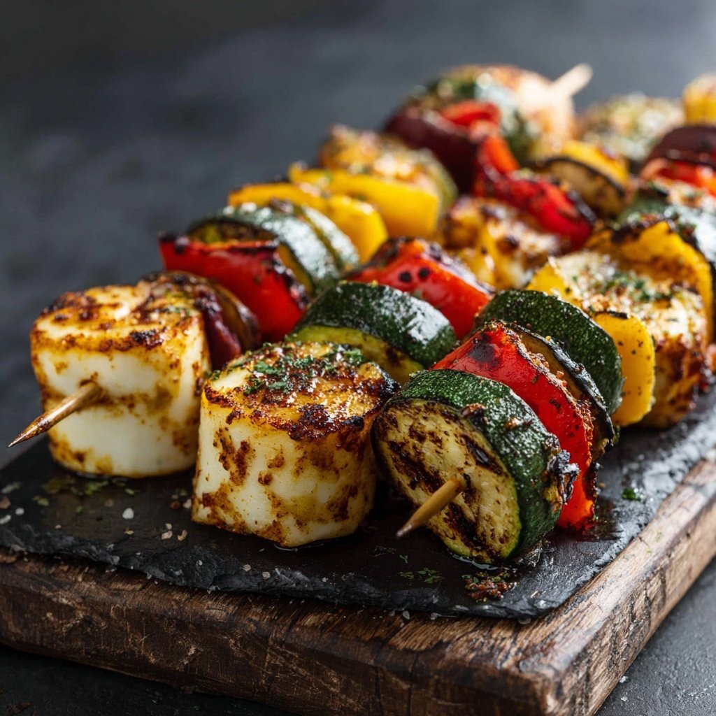Grill Beilagen Mit Zucchini Halloumi Spießen