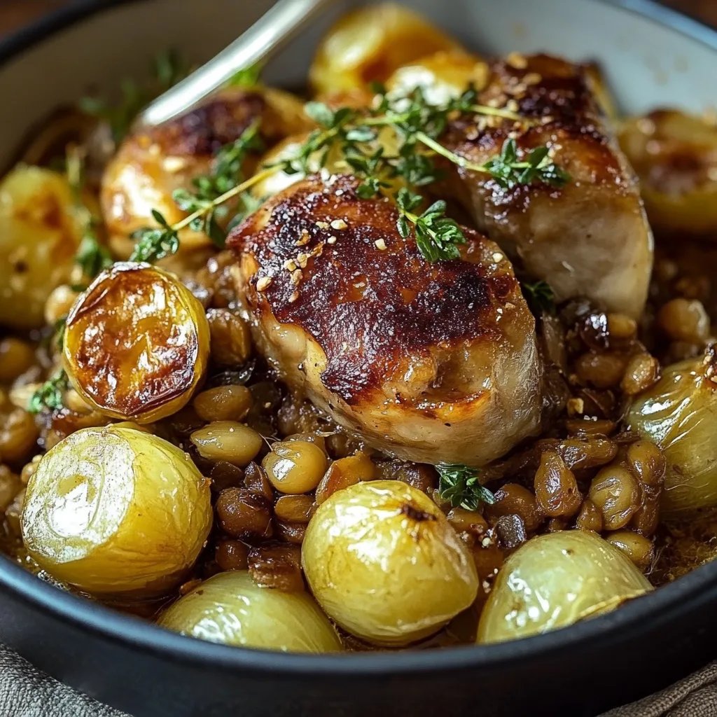 Gebratener Rosenkohl mit Berglinsen