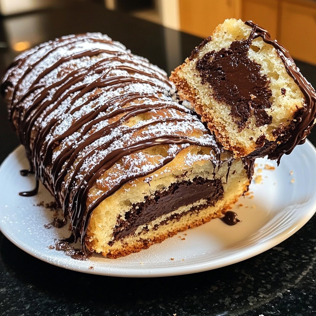 Schoko-Biskuitrolle (Baumstammkuchen)