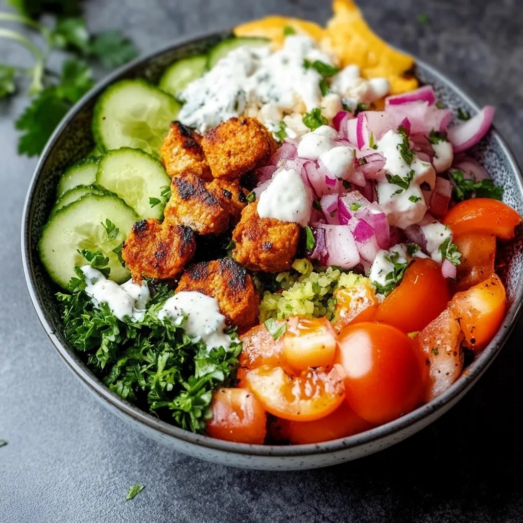 Kebab-Bowl mit hohem Eiweißgehalt