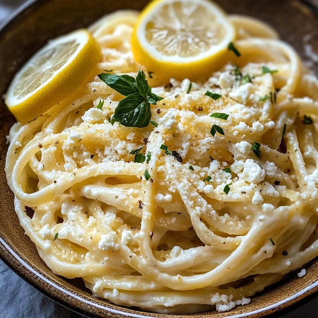 Zesty Creamy Lemon Feta Pasta